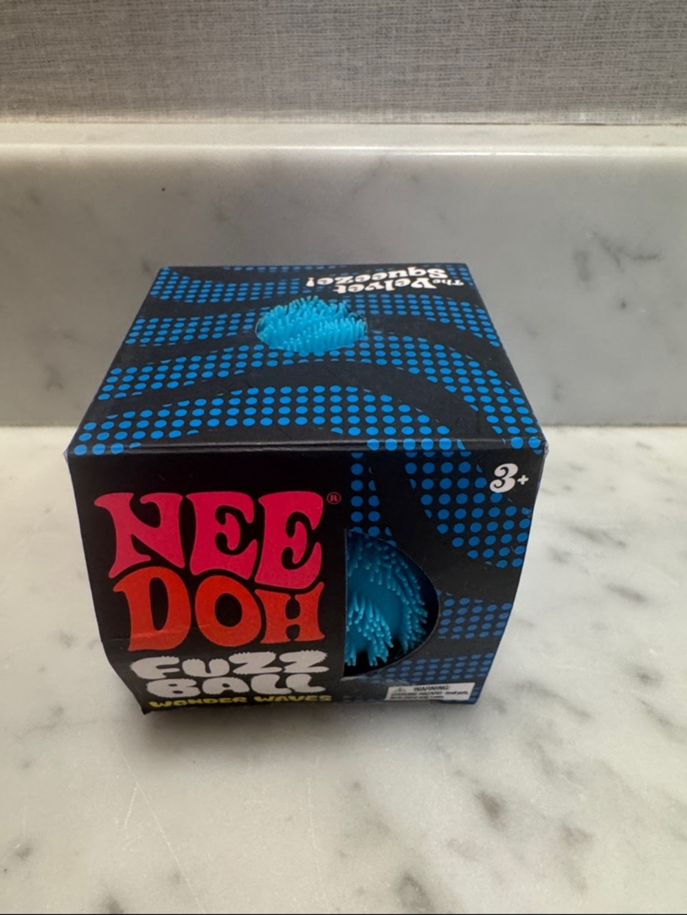 NeeDoh Blue Fuzz Ball Squish Ball - NEW -AUTHENTIC
